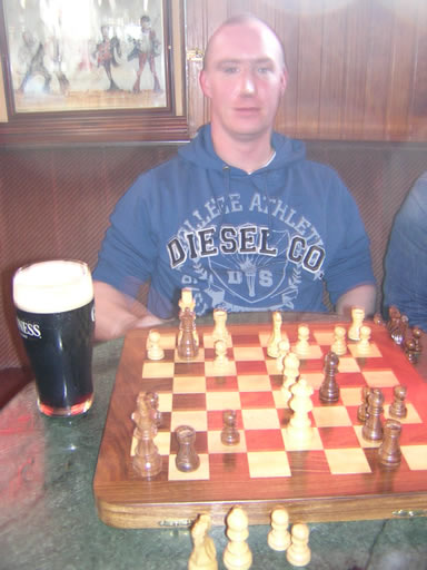 1st pint, 1st game, 1st loss of the day for Huck