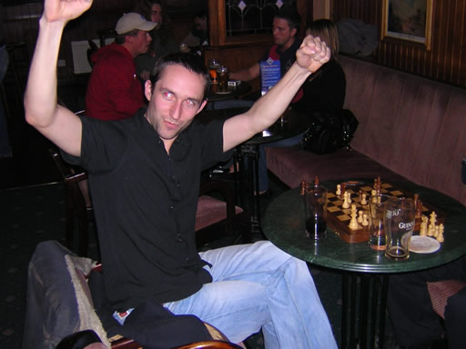 1 hour 35 minutes later a jubilant Rossroe celebrates, the locals were suitably unmoved