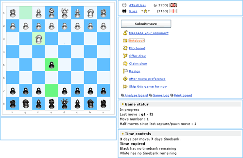 Online chess main board