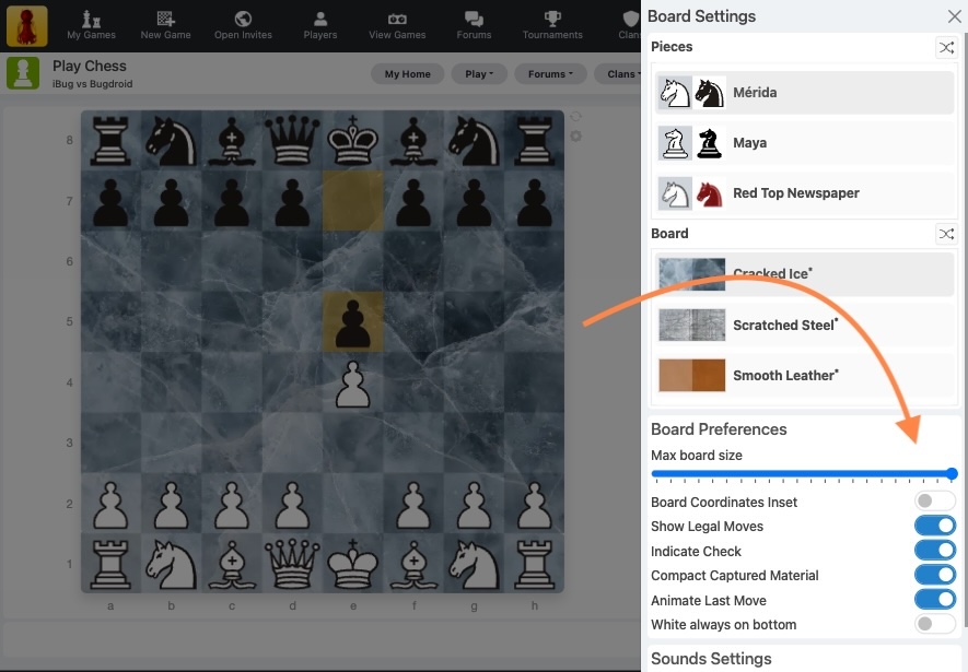 Board Setting Options