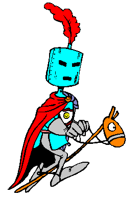 A Knight on a stick horse